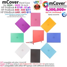 mCover Case ONLY Compatible for 2024 ～ 2025 14-inch HP ProBook 4 G1iR | G1ah Series, ProBook 440/445 G11 and EliteBook 640 | 645 G11 Series Windows Notebook PC (NOT Fitting Other HP Models)- Black