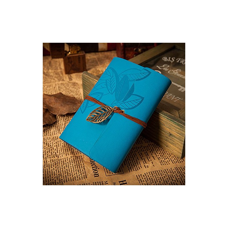 EvZ Vintage Blue PU Leather Cover Loose Leaf Blank Notebook