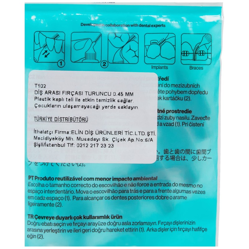 TePe Interdental Brushes Original Orange 0.45 mm Pack of 8