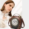 Real Working Clock Handbags Purse Antique Steampunk Shoulder Bag PU