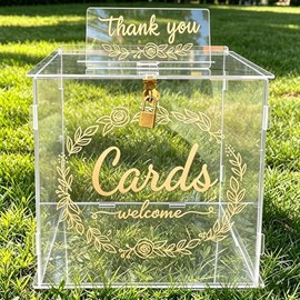 Caja de tarjetas de boda, caja de regalo transparente acrílica con cerradura, alcancía para niños, boda, fiesta de cumpleaños, Baby Shower, mesa de despedida de soltera, centro de mesa