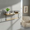 SDZOREN Hand Towel Holder with Wooden Shelf – Wall-Mounted Bathroom