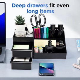 Cologne Organizer for Men, 3 Tier Perfume Organizer with Drawer (Black)