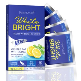 Pearl Smile Teeth Whitening Strips – Pap Formula for Gentle Whitening – Hydroxyapatite & Xylitol for Enamel Care – No Sensitivity, Non-Slip – 14-Day Supply – Fresh Mint Flavor(Pack of 1)