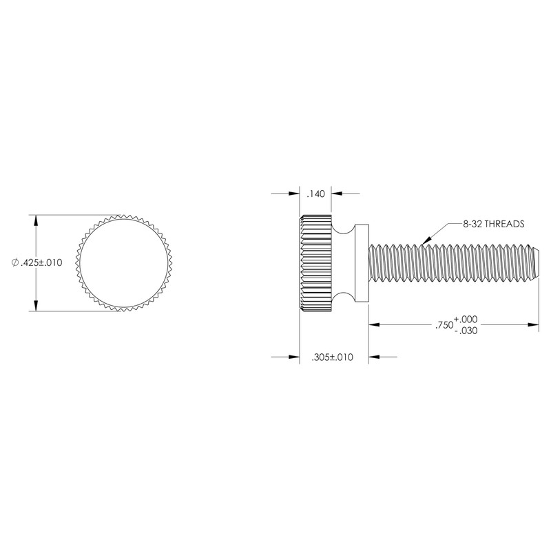 Nylon Thumb Screws, #8-32 Thread (10, Black, 3/4")