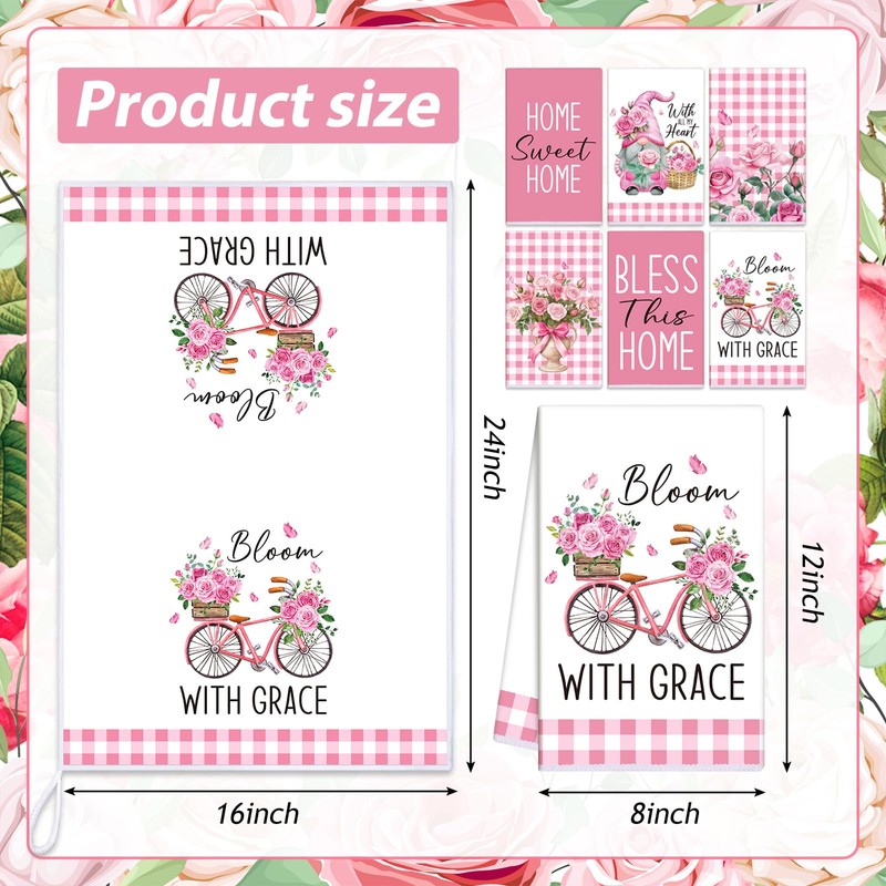 VitalCozy 6 Pcs Lavender Summer Kitchen Towel Set Funny Housewife