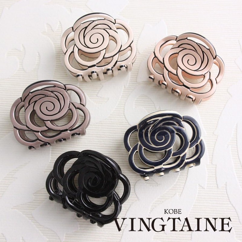 VINGTAINE Rose Hair Claw Openwork Pattern Simple Office Hair Clip