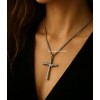 Unbranded Stainless Steel Tree Branch Cross Pendant Nature-Inspire