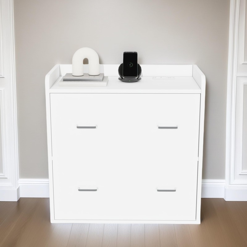 YITAHOME 2 Drawer File Cabinet with Charging Station, Lateral Filing