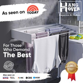 TCO ADVENTURES Wall Mounted Foldable Drying Rack 27.5" Elegant Matte Invisible Hanger | Folding Stainless Steel Collapsible Space Saver with 11.5 Feet Drying Capacity (Medium, Signal White)