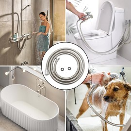 Shower Hose, 98 Inches Shower Hose For Hand Held Shower Heads Extra Long Stainless Steel with Brass Insert and Nut, Universal Durable and Flexible Replacement Hose, Brushed Nickel