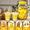 Umigy 1 Gallon Lemon Plastic Drink Dispenser with 100 Pcs
