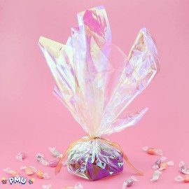 PMU Bluebell Iridescent Film Mother of Pearl 18 Inch x 25 feet Wrap Roll