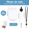 50 Set Lanyard with ID Holder, Flat Lanyard with Retractable