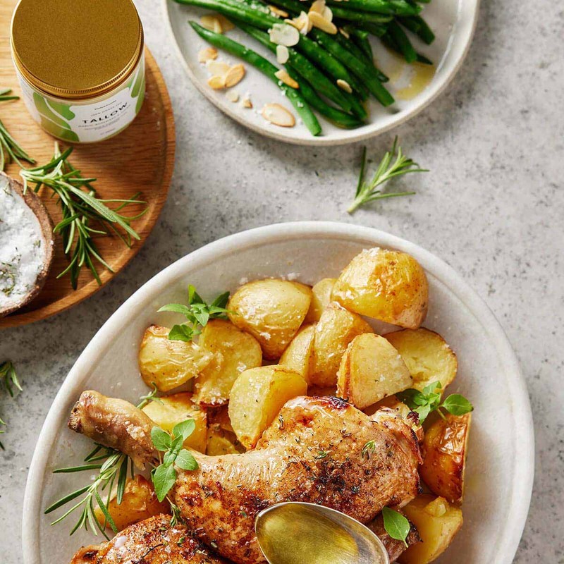 Thrive Tallow 100% Grass Fed Tallow - Garlic, Rosemary &