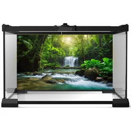 Aquarium Background Waterfall Forest River Deep Terrarium Backdrop Mountain Stream Lush Green Trees Fish Tank Background Reptile Habitat Backdrop Decor Vinyl 48x24in