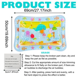 BSITSSS Water Sensory Mat Cat for Pets + 10 Pcs Airbed Repair Kit, Water Sensor Play Mat for Cats Dogs, Thickened Sensory Waters Play Matfor Cats, Cool SensoryWater Matfor Cat