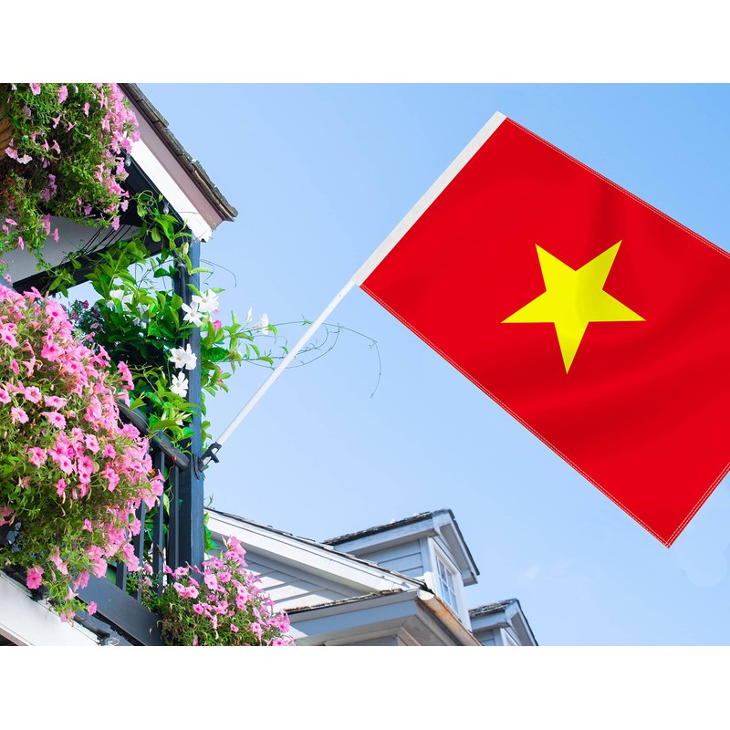 Large Vietnam Flag,3x5 FT Vietnamese 75D Outdoor Banner,Haitians Decor for