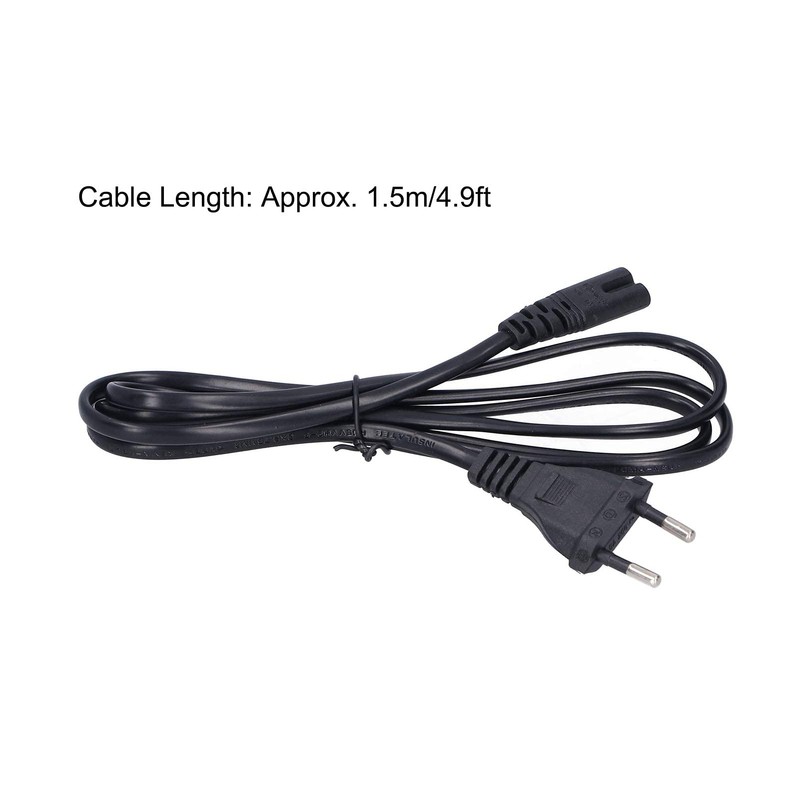 Zerodis EU Standard 250V 2.5A 1.5M 2 Pin Power Cord