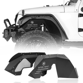 u-Box Aluminum Wrangler JK Front Inner Fender Liners w/Since 1941 Logo Wheel Mud Guard Compatible with Jeep Wrangler JK & JKU 2007-2018