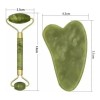 Rodillo De Jade Y Guasha Kit Masaje Facial Antiedad Tonifica