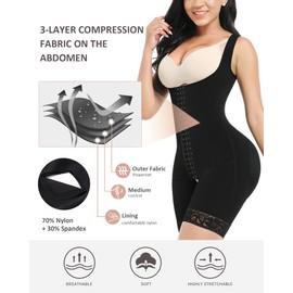 FeelinGirl Shapewear for Women Tummy Control Stage 2 Post Surgery Compression Garment Full Body Shaper Butt Lifter