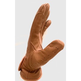 Sulkhanz Real leather horse riding gloves for ladies in YELLOW, TAN, DARK BROWN, & BLACK Women equestrian gloves (Medium, Tan)