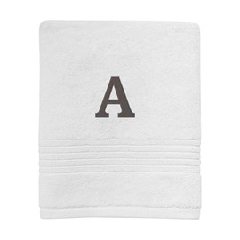 Avanti Linens - Hand Towel, Soft & Absorbent Cotton, Embroidered Bathroom Decor (Monogram Collection, Initial A)