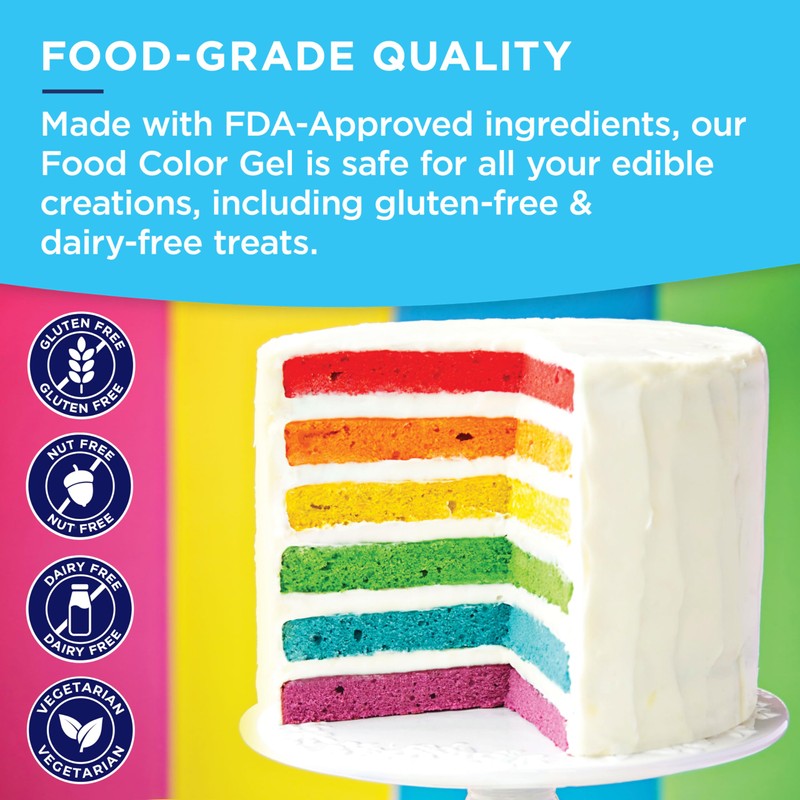 Satin Ice Food Color Liquid Gel, 0.61 fl oz Bottle,