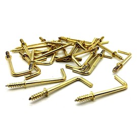 Merriway® BH01121 (10 Pcs) EB Brass Plated Square Shouldered Dresser Hooks, 32 mm (1.1/4 Inch) - Pack of 10 Pieces