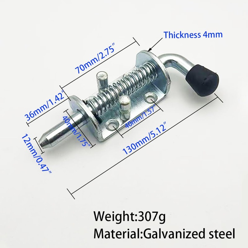 Spring Pin Latch Lock Assembly for Utility Trailer Gate Heavy
