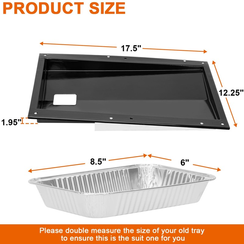 DELSbbq 69804 Grease Tray with 10-Pcs 6415 Drip Pan Liner