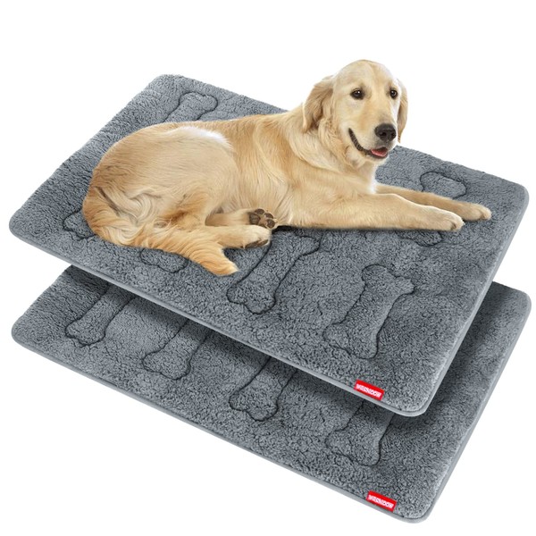 Dog Bed Crate Mat(42" X 28") 2 Pack, Soft Plush