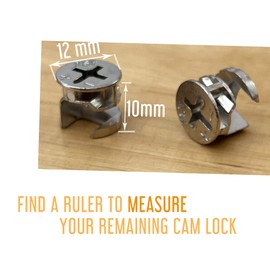 12 x 10mm Cam Lock Replacements, Cam Connector Fittings, Furniture Cam Lock Nut Hardware Parts for Cabinet Dresser Drawer Table, 20 Pieces