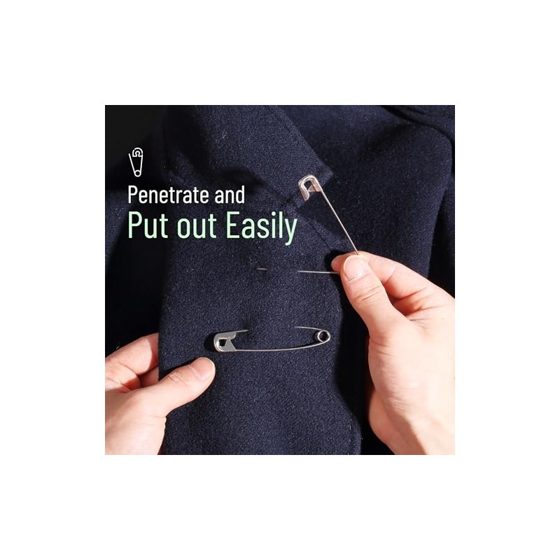 Mr. Pen Oversize Safety Pins - 2.2 Inch, 300 Pack,