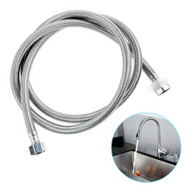BOWAREPRO 1 x 150 cm flex hose fitting, stainless steel connection hose, G1/2 inch x G1/2 inch, reinforced hose, tap, shower braided flexible hose for tap, mixer tap