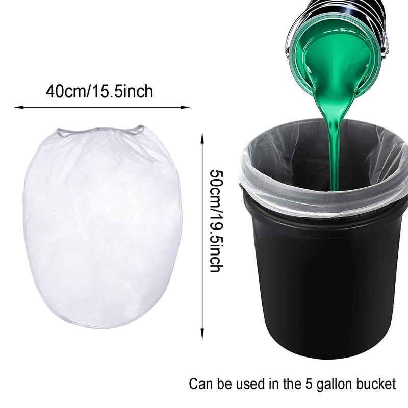 Ismeally 5 Gallon Paint Strainer Bags White Regular Fine Mesh