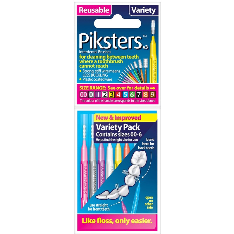PIKSTERS - for cleaning between teeth-All Size - 8Pk (Variety