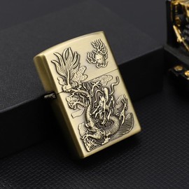 D.A.D Kerosene Trench Windproof Lighter - Engraved, Metal Vintage (Without Kerosene) (DG)