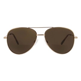 Peepers by PeeperSpecs Womens Ultraviolet Bifocal Aviator Sunglasses, Gold, +2.00
