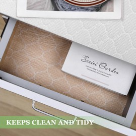 Shelf Liner and Drawer Liner, 12IN x 30FT Non-Slip Kitchen Cabinet Liner, Non-Adhesive Waterproof Durable EVA Cupboard Liner with Print for Shelves, Refrigerators, Cabinets and Storage