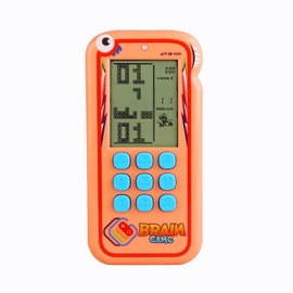 TAQY Cute Block Game Console 2500+ Levels Electronic Games Brick/Racing/Tank Retro Pocket Game Console Indoor/Outdoor/Travel Handheld Game Devcie Rechargeable Children's Gifts Puzzle Toys (Orange)
