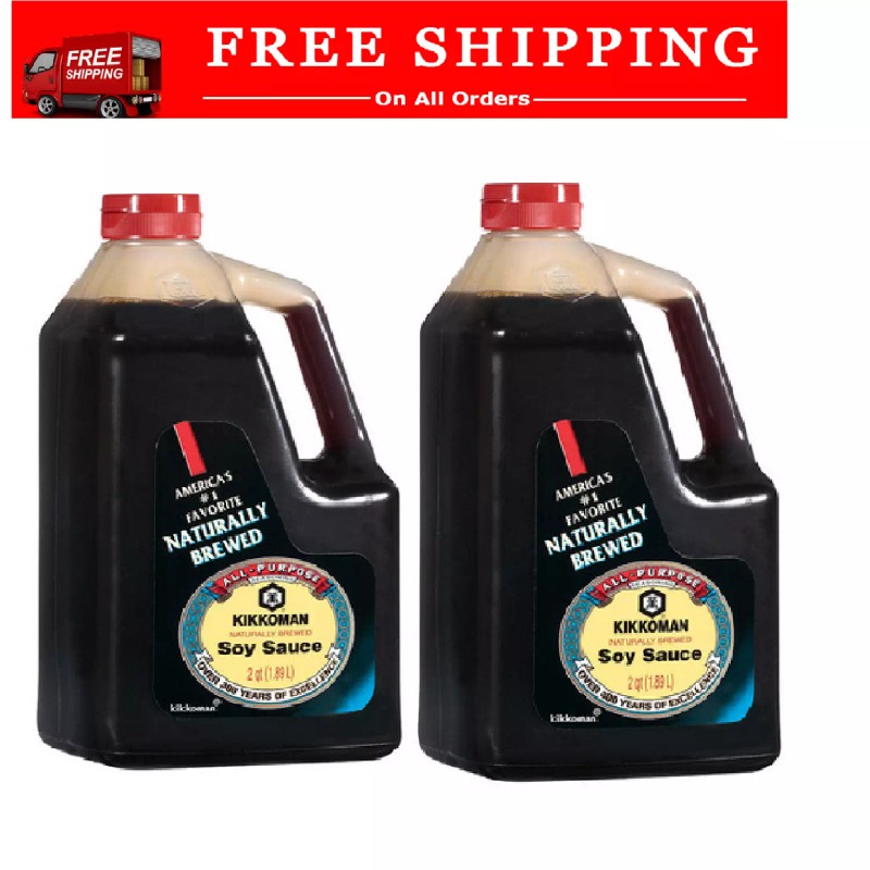 Kikkoman Soy Sauce 64oz x 2 Pack - Genuine Japanese