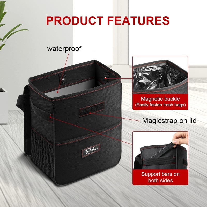 Simple Deluxe 2 Pack Car Trash Can with Lid, Leak-Proof