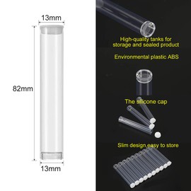 SKMZ Plastic Clear PVC Tube Transparent Storage 0.5ML 1ML Empty Cartridges Tube Packaging with Caps 13x82mm - Bead Craft Supply Storage (100PACK)