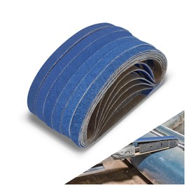 10 x 330 mm 3/8 x 13 Inch Sanding Belts, 36 Pcs Assorted Grits (60/80/100/120/180/240), Zirconia Sanding Belts for Metal Polishing, Woodworking, Derusting