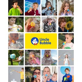 Uncle Bubble Giant Wizard | Double Bubble Fun with Giant Bubble Wands | Includes Wand & Concentrated Bubble Solution | Outdoor Toys for Kids & Families