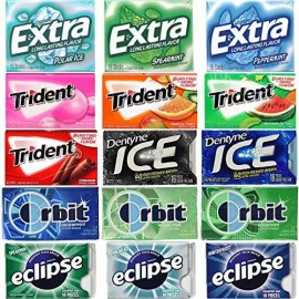 Blunon Sugar Free Gum Variety Pack Chewing Gum Including Trident, Orbit, Extra, Eclipse