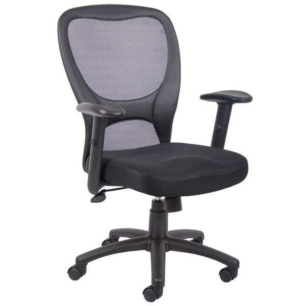 Boss Office Products B6508 Budget Mesh Task Chair in Black