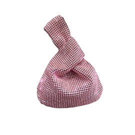 Denhuaki Designer Rhinestones Clutch Purses Bag for women evening bag purses and handbags (Pink)